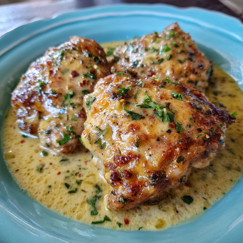 Easy Crockpot Chicken Thighs with Gravy