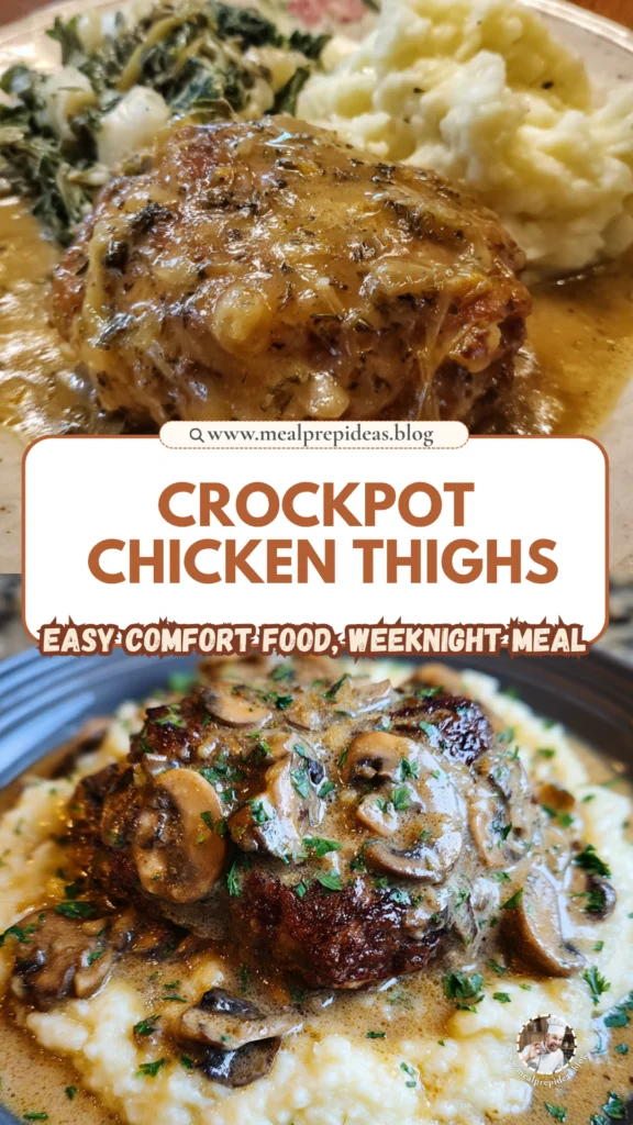 Easy Crockpot Chicken Thighs with Gravy