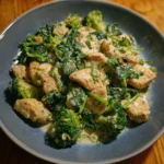 Garlic Chicken with Broccoli & Spinach