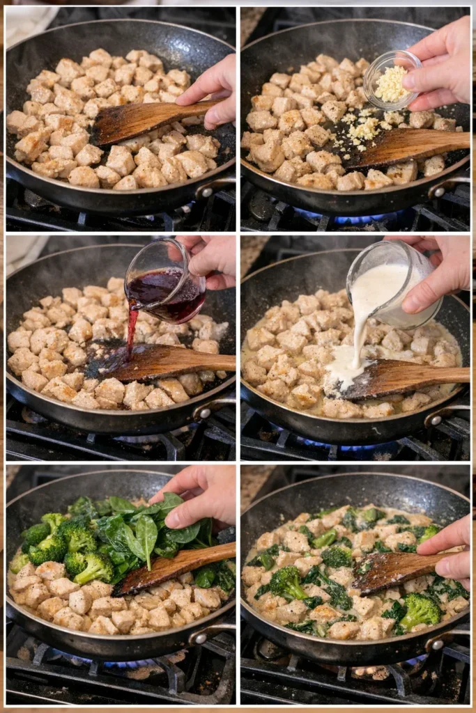 Garlic Chicken with Broccoli & Spinach