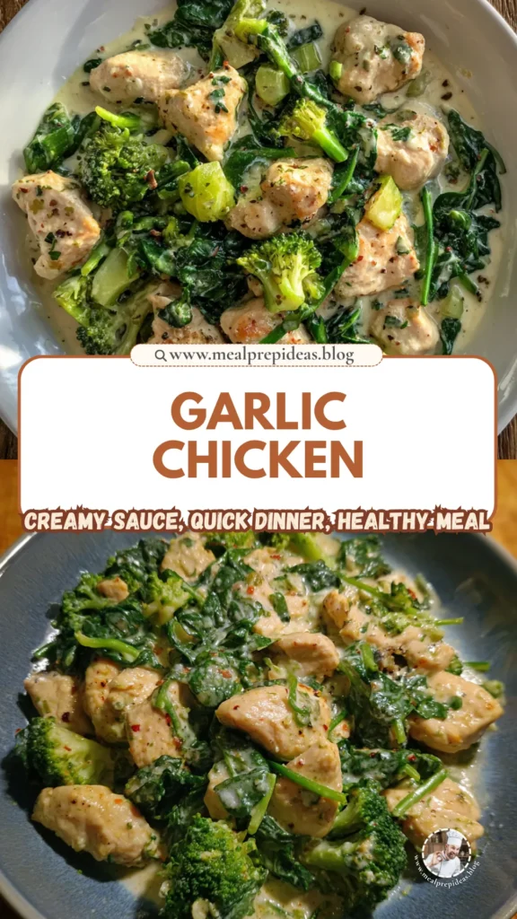 Garlic Chicken with Broccoli & Spinach