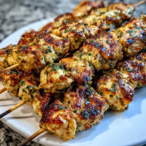 Garlic Parmesan Chicken Skewers