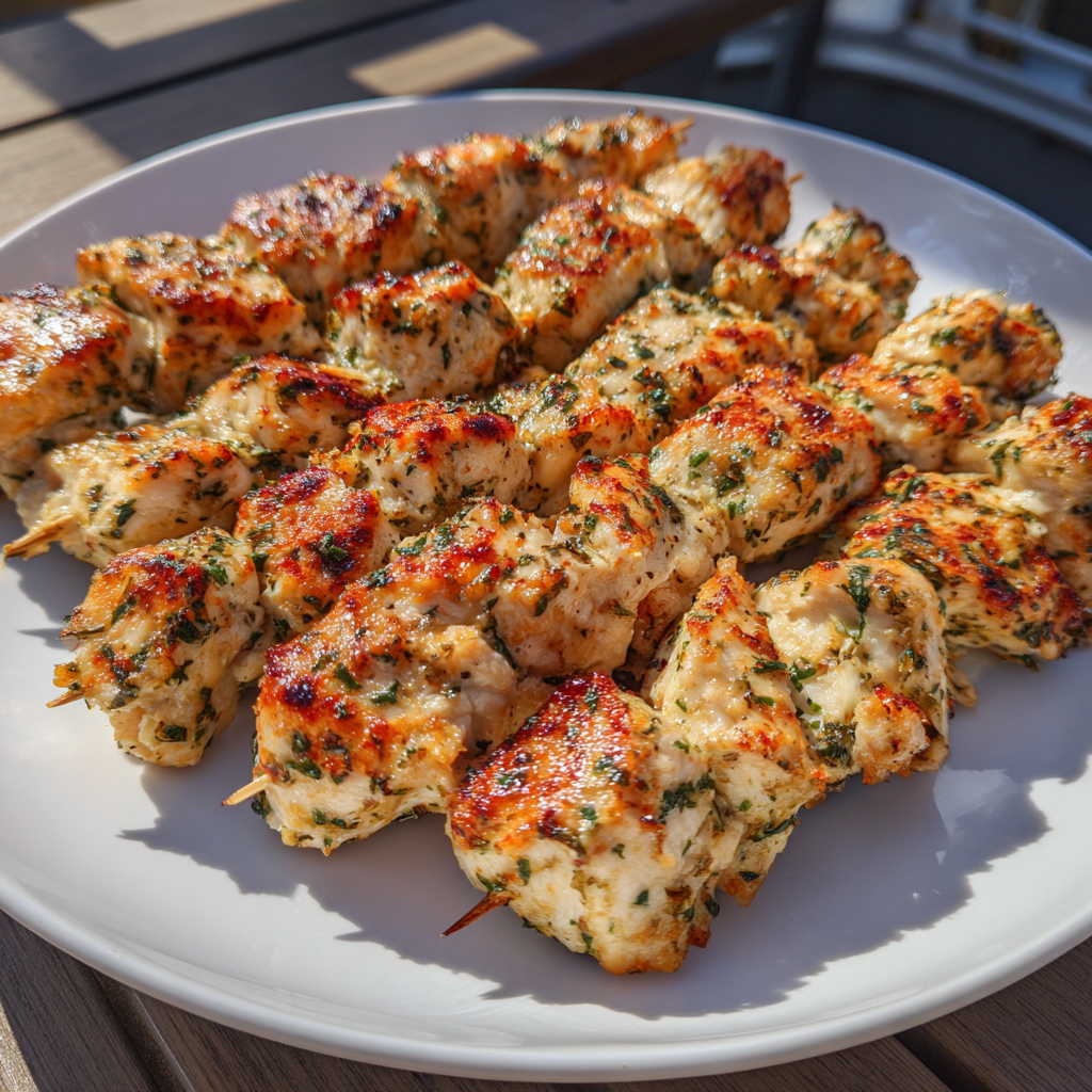 Garlic Parmesan Chicken Skewers