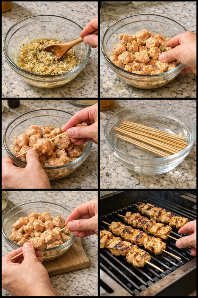 Garlic Parmesan Chicken Skewers