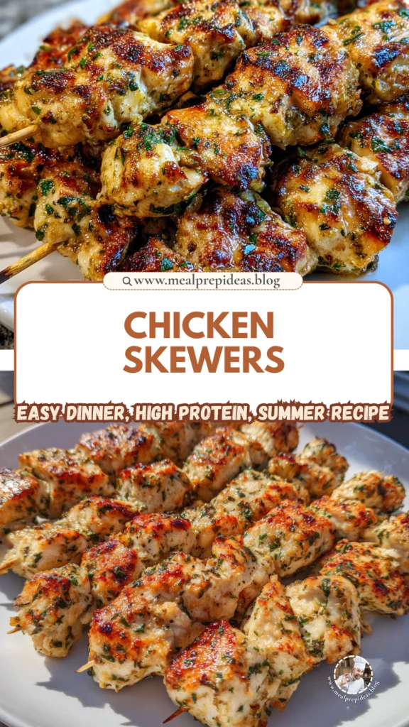 Garlic Parmesan Chicken Skewers