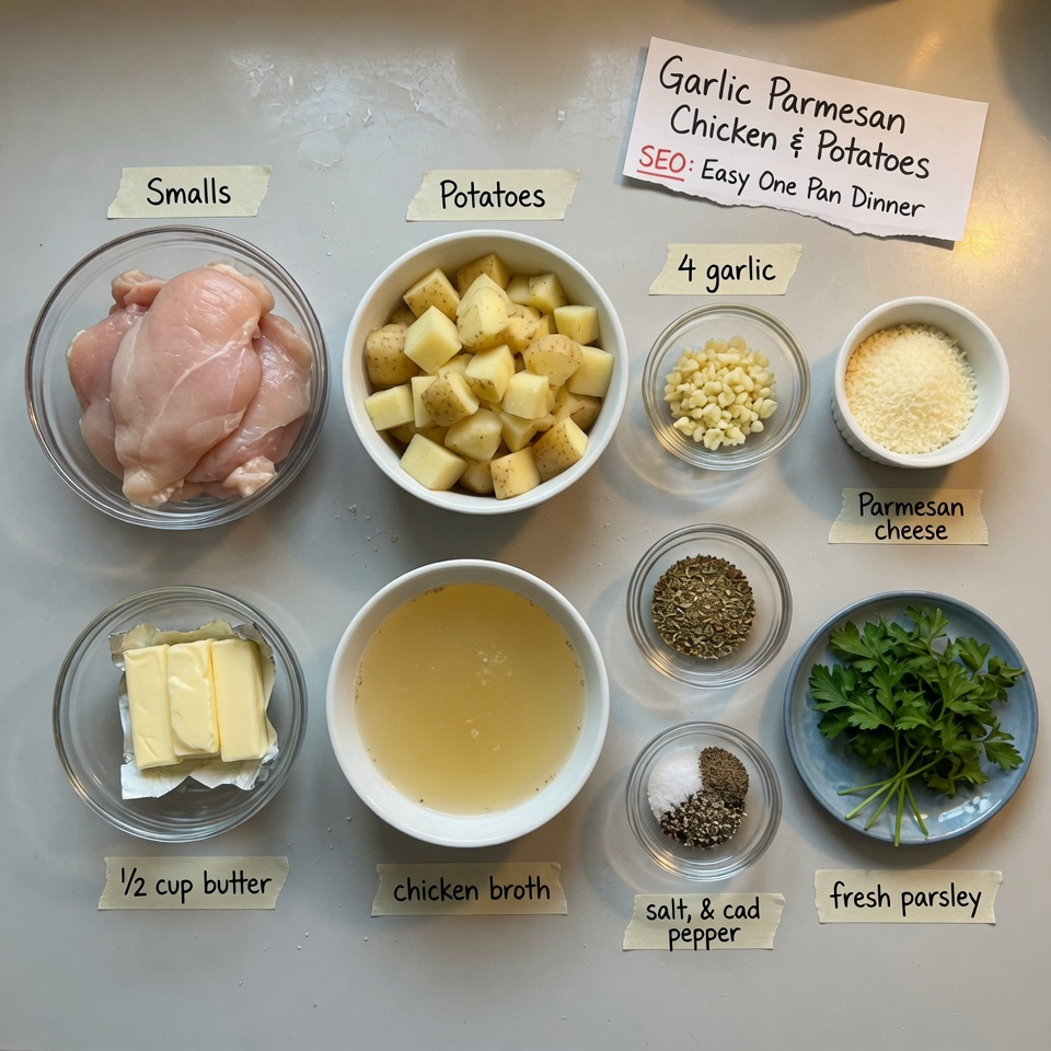 Garlic Parmesan Crockpot Chicken & Potatoes