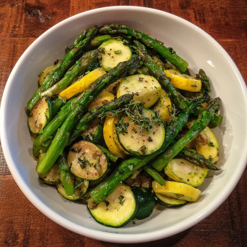Healthy Asparagus with Zucchini and Squash