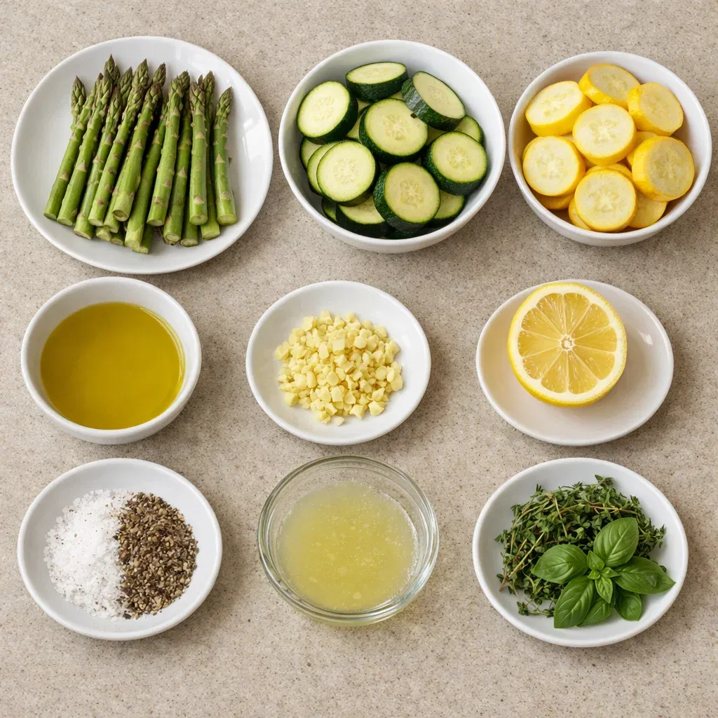 Healthy Asparagus with Zucchini and Squash