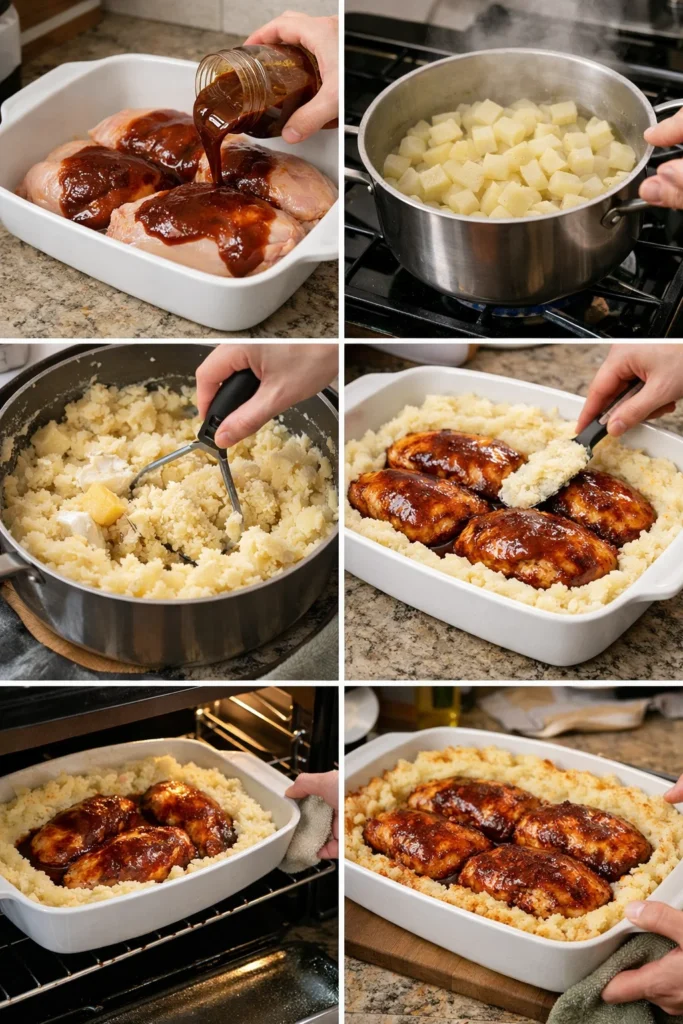Honey BBQ Chicken with Garlic Parmesan Potatoes