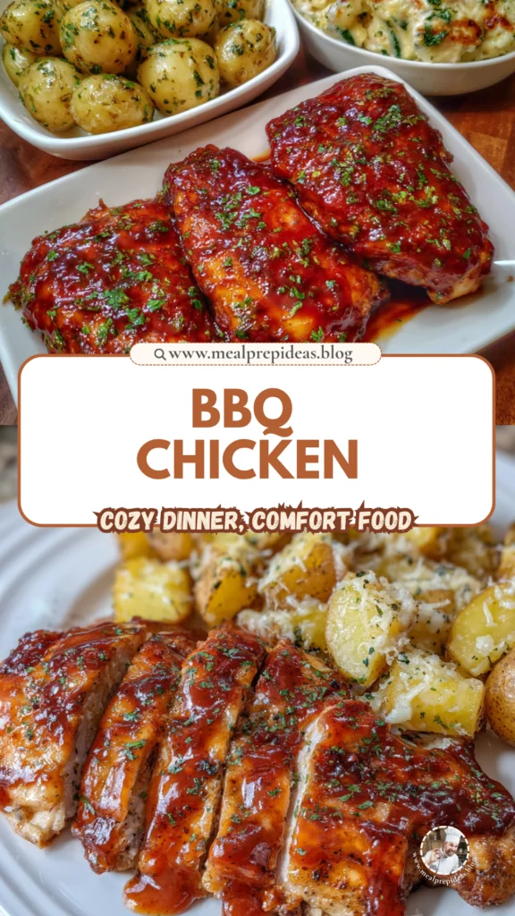 Honey BBQ Chicken with Garlic Parmesan Potatoes
