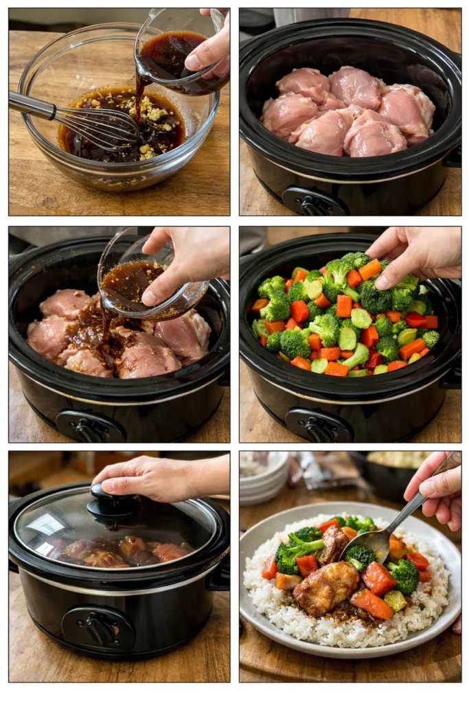Slow Cooker Honey Garlic Chicken and Veggies