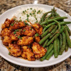 Honey Garlic Chicken and Green Beans