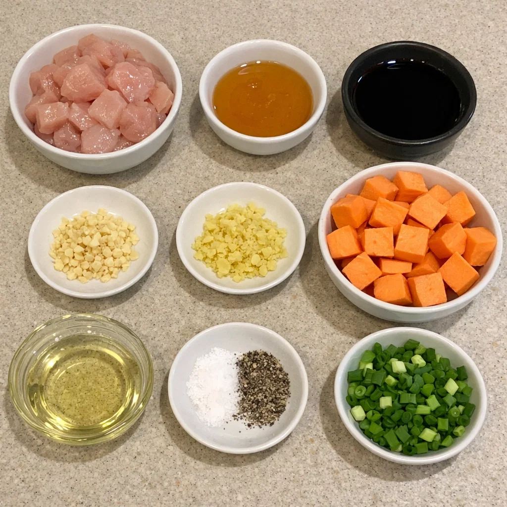 Honey Garlic Chicken and Sweet Potato