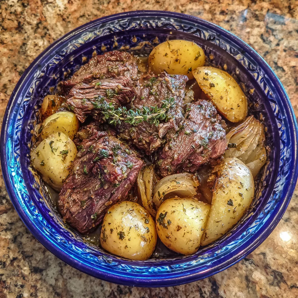 Italian Crockpot Beef and Potatoes