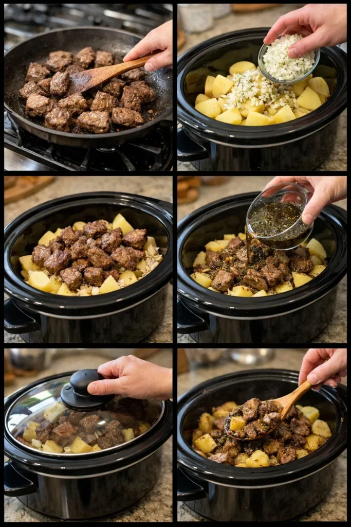 Italian Crockpot Beef and Potatoes