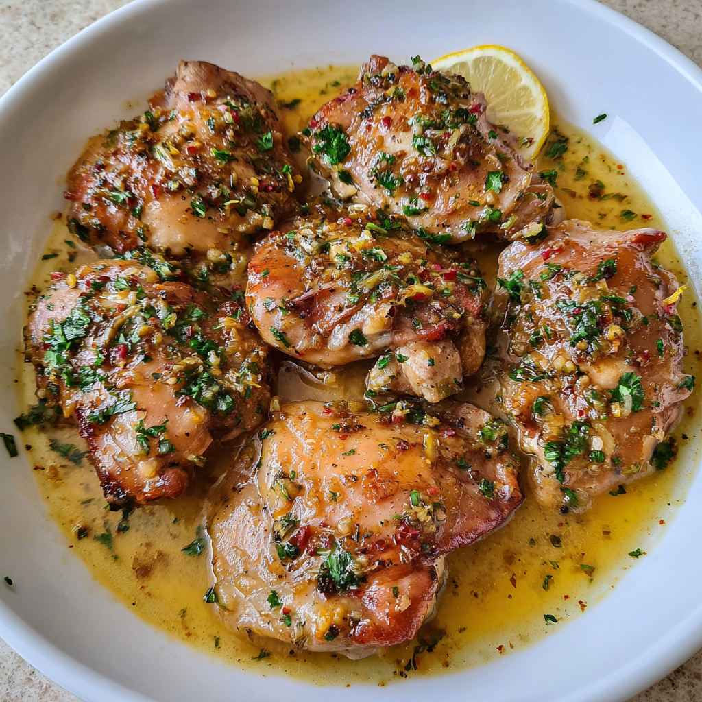 Lemon Garlic Butter Chicken Thighs