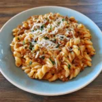 One-Pot Creamy Spicy Buffalo Beef Pasta