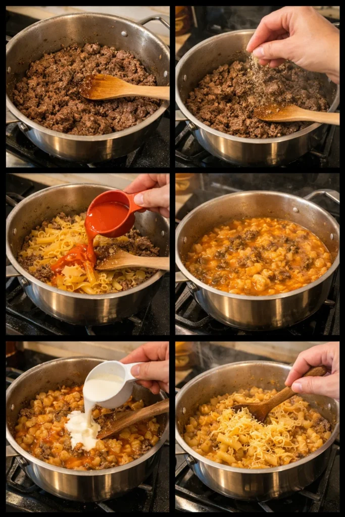 One-Pot Creamy Spicy Buffalo Beef Pasta