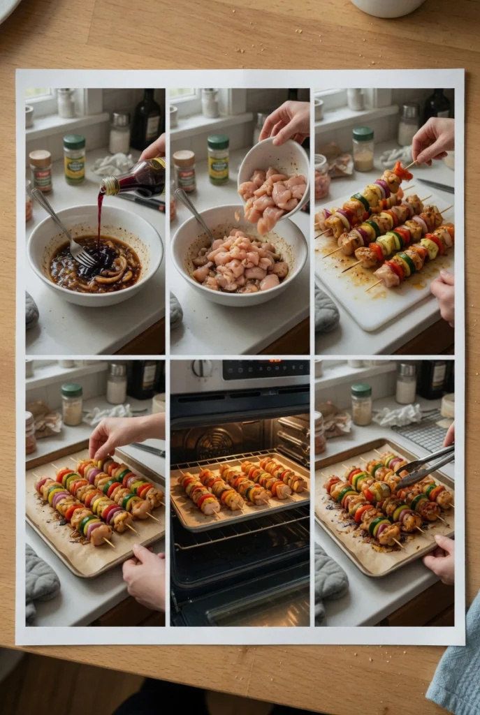 Oven-Baked Chicken Kabobs with Veggies