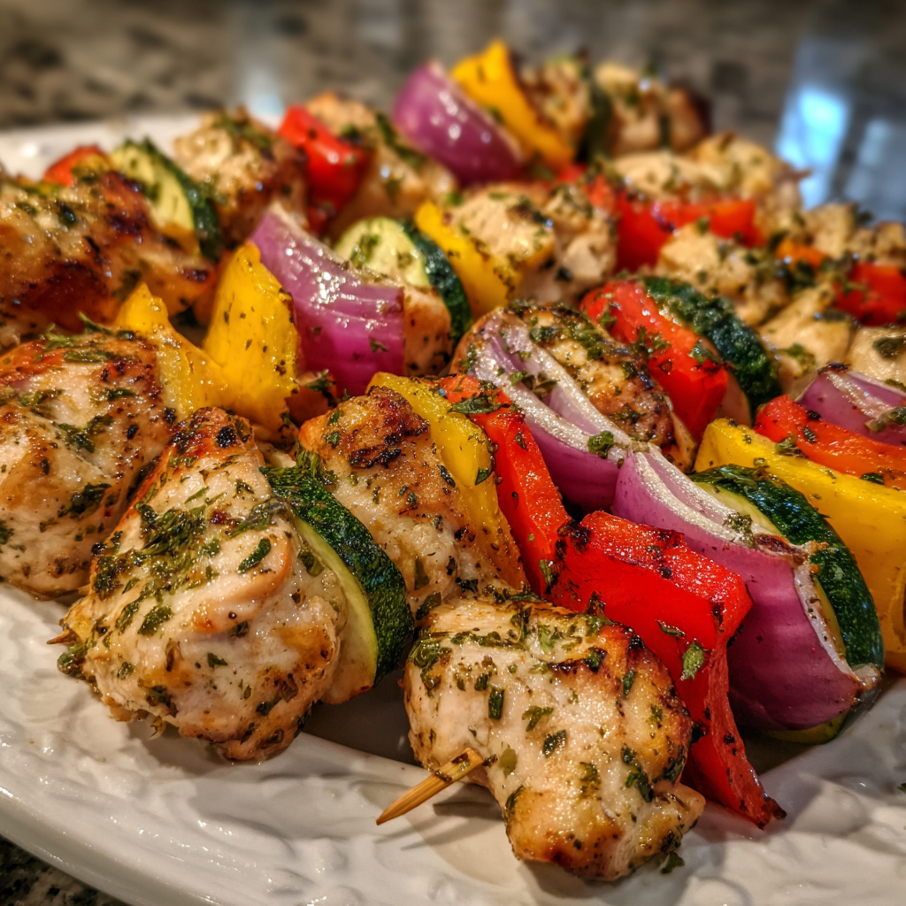 Oven-Baked Chicken Kabobs with Veggies