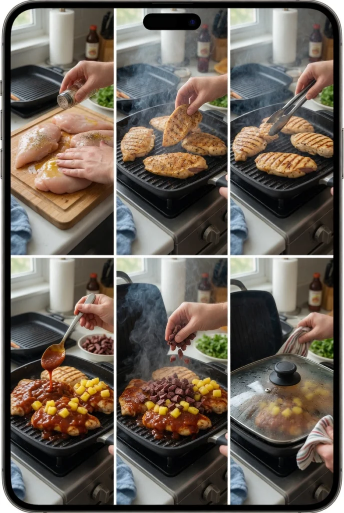 Pineapple BBQ Chicken with Smoked Beef