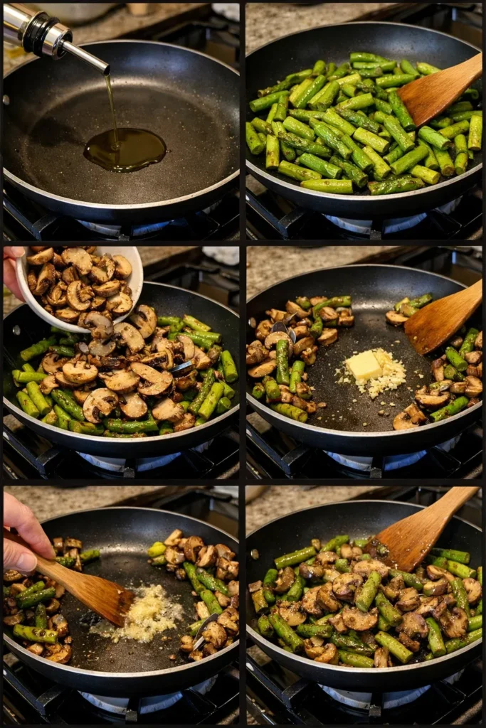Sautéed Asparagus & Mushrooms