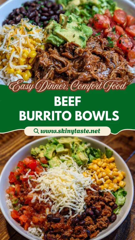 Slow Cooker Beef Burrito Bowls