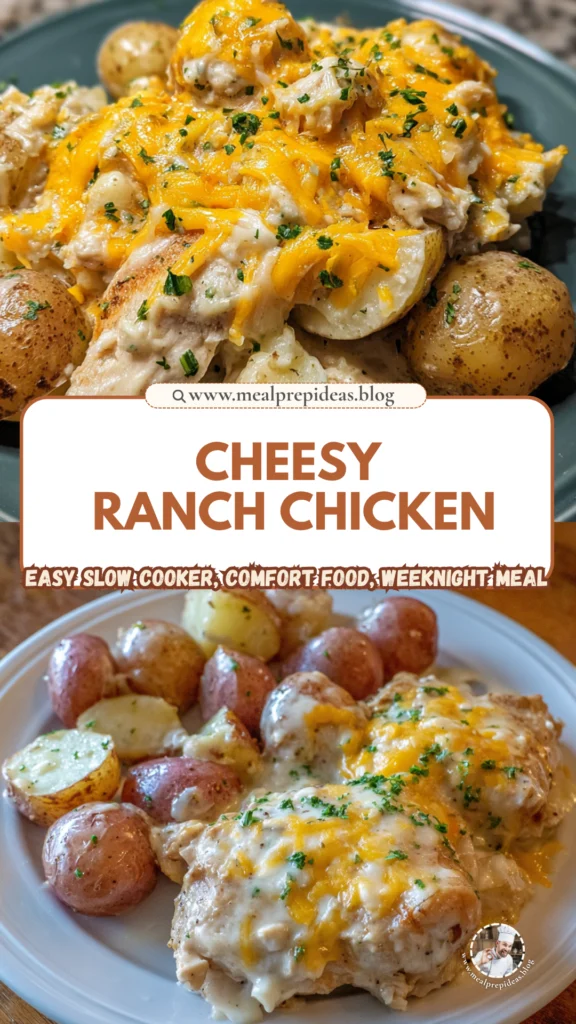 Slow Cooker Cheesy Ranch Chicken & Potatoes