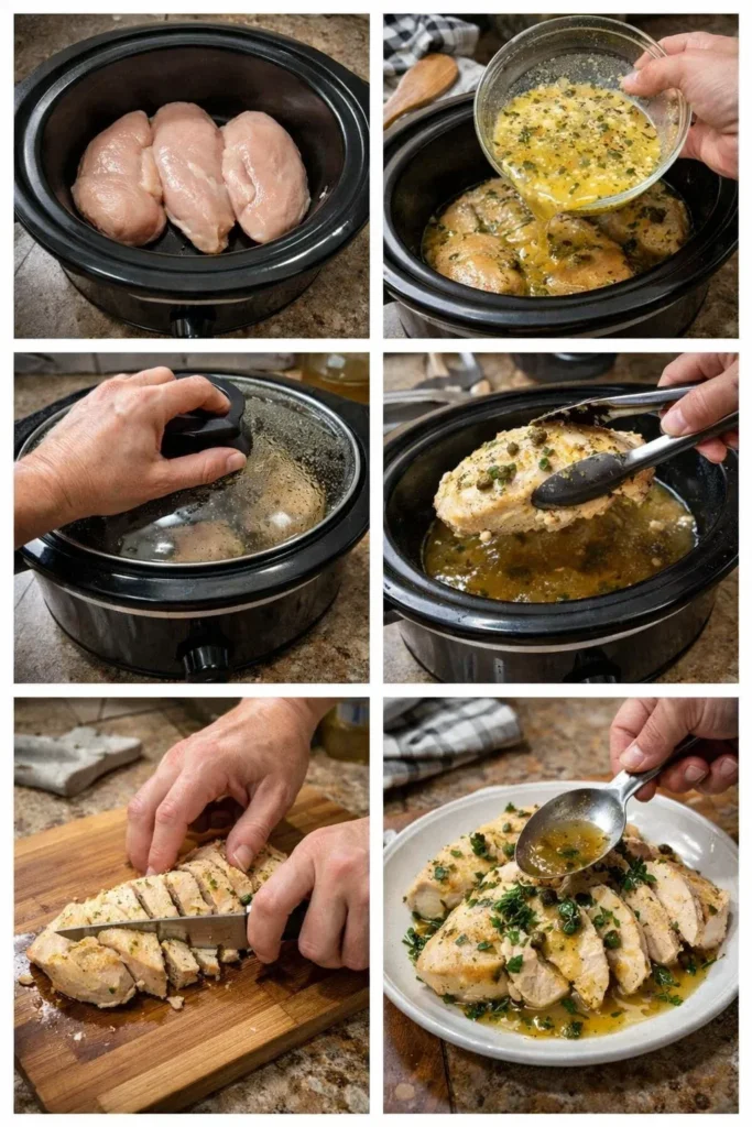 Slow Cooker Lemon Chicken Piccata
