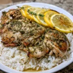 Slow Cooker Lemon Herb Chicken and Rice