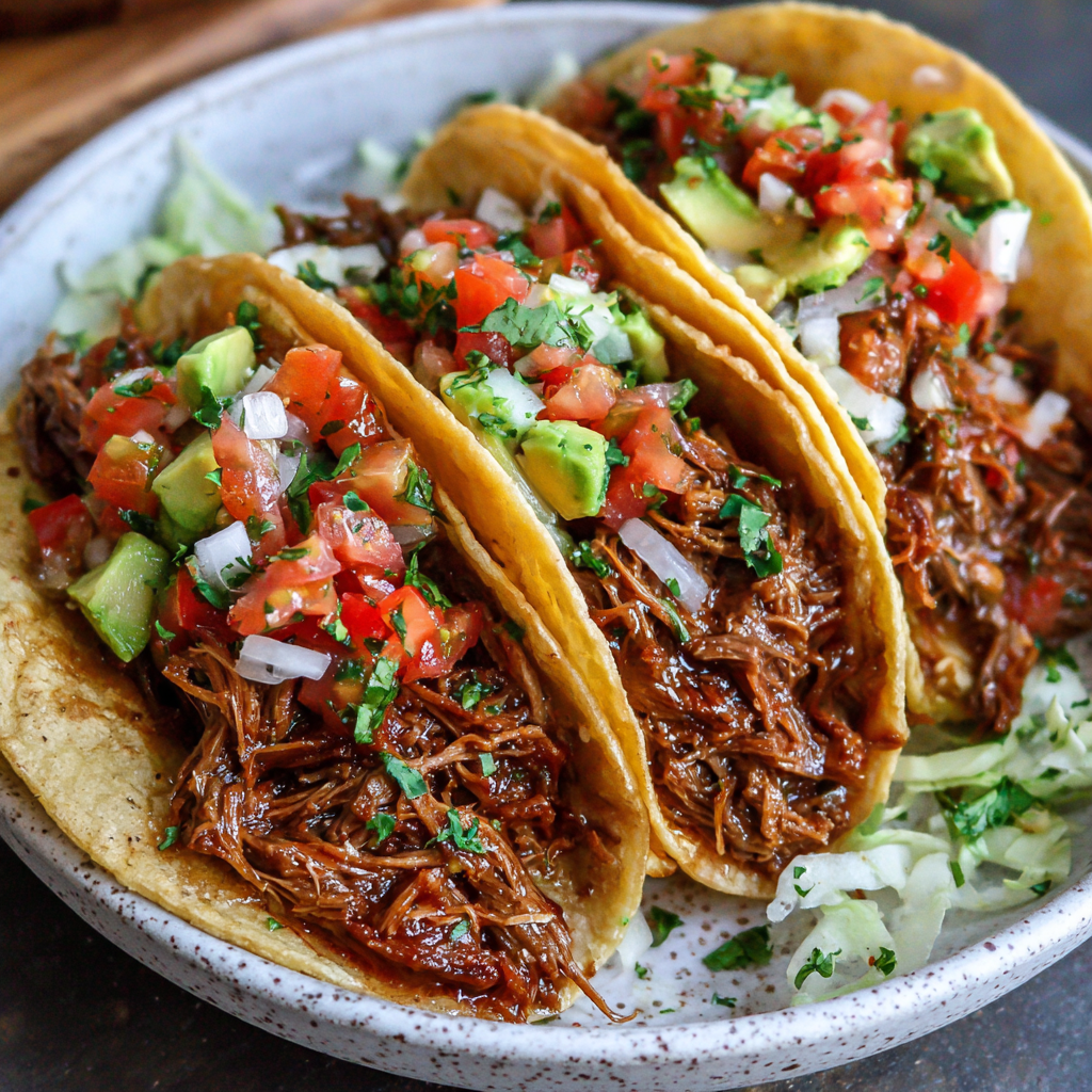 Slow Cooker Shredded Beef Tacos