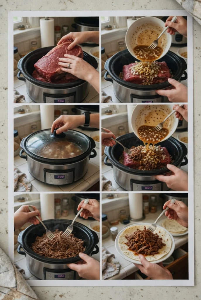 Slow Cooker Shredded Beef Tacos