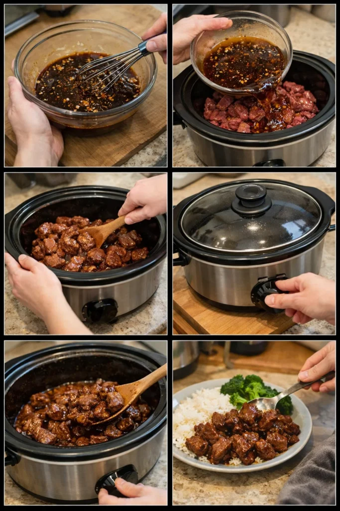 Slow Cooker Sticky Honey Beef