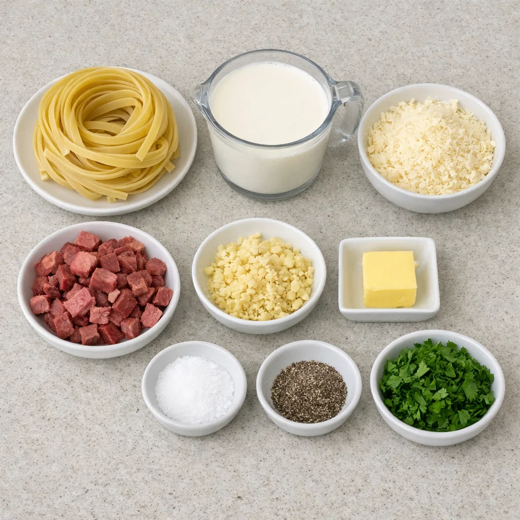 Smoked Beef Alfredo Pasta