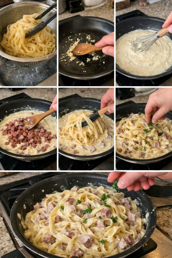Smoked Beef Alfredo Pasta