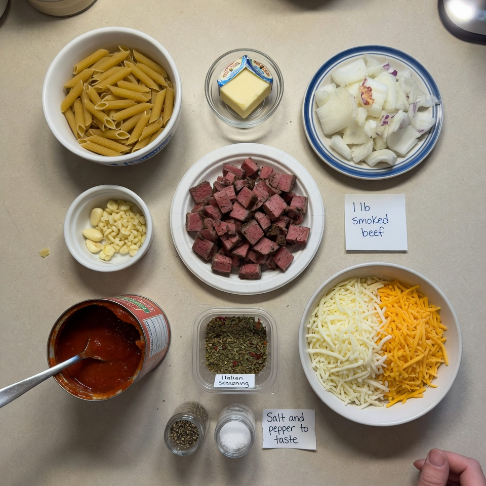 Smoked Beef Pasta Bake
