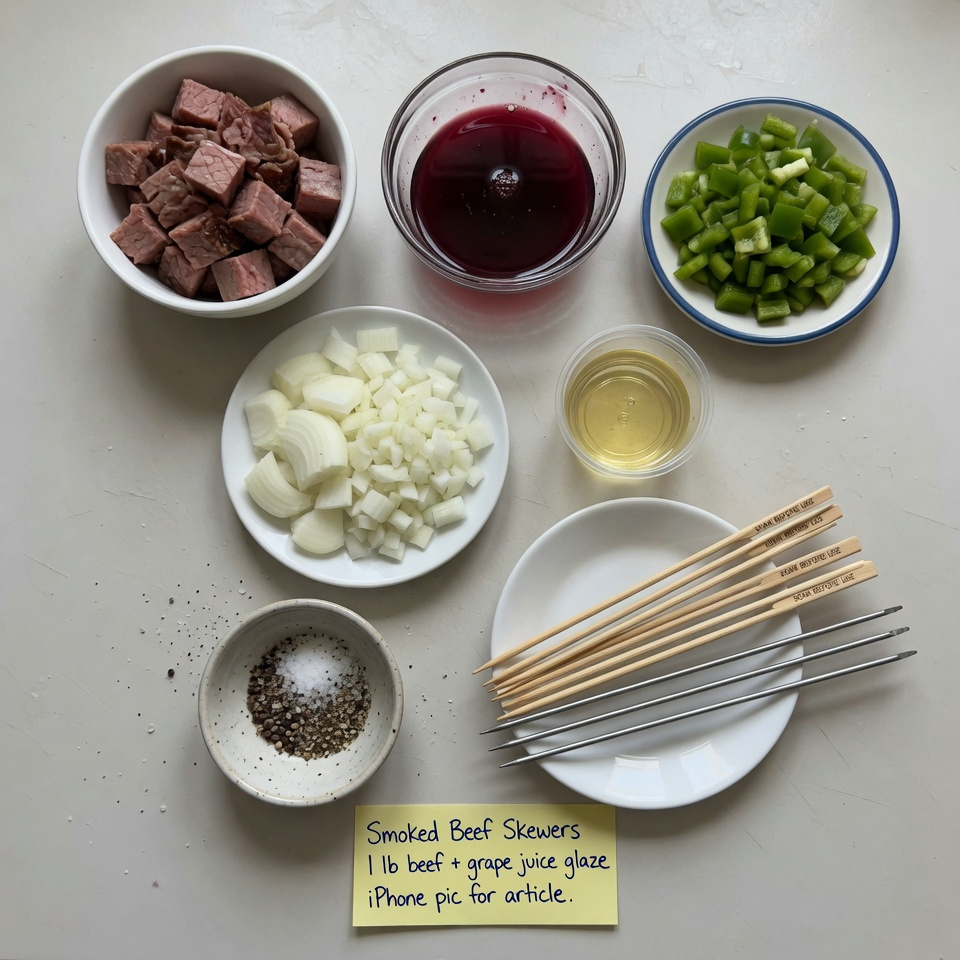 Smoked Beef and Grape Juice Skewers