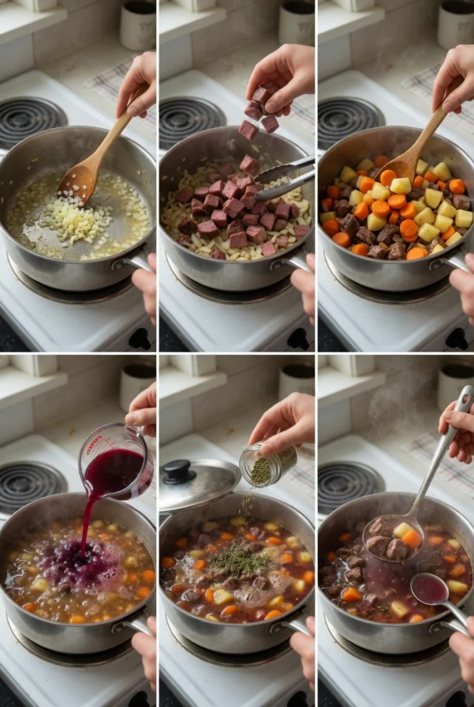 Smoked Beef and Grape Juice Stew