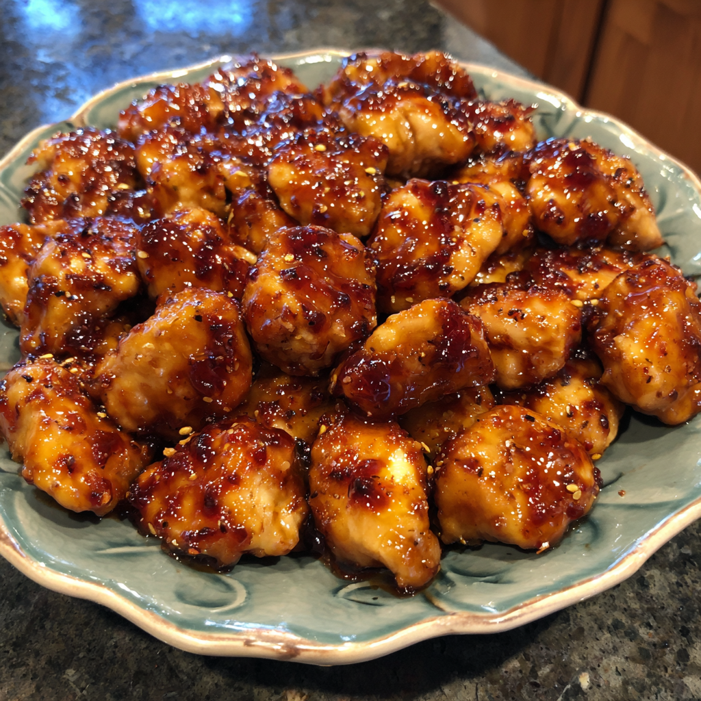 Sweet and Smoky Honey Garlic Chicken Bites