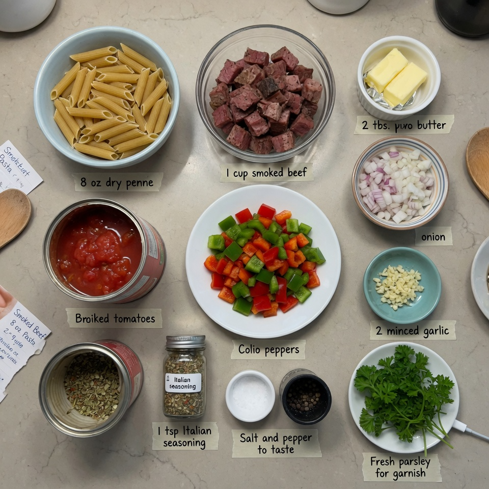 smoked beef pasta dish