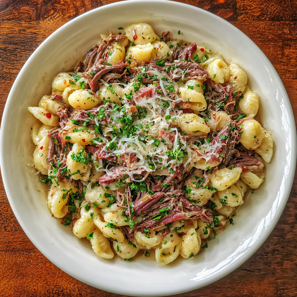smoked beef pasta dish