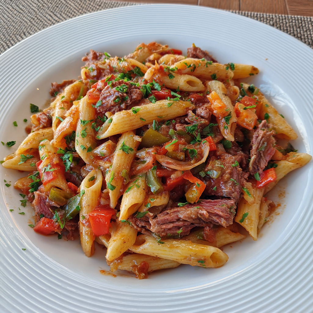 smoked beef pasta dish