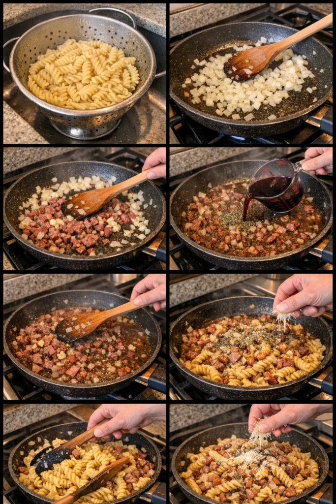 smoked beef pasta dish