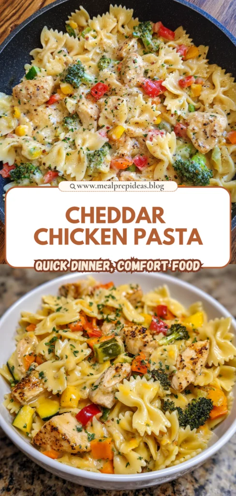 Creamy Cheddar Chicken Bowtie Pasta