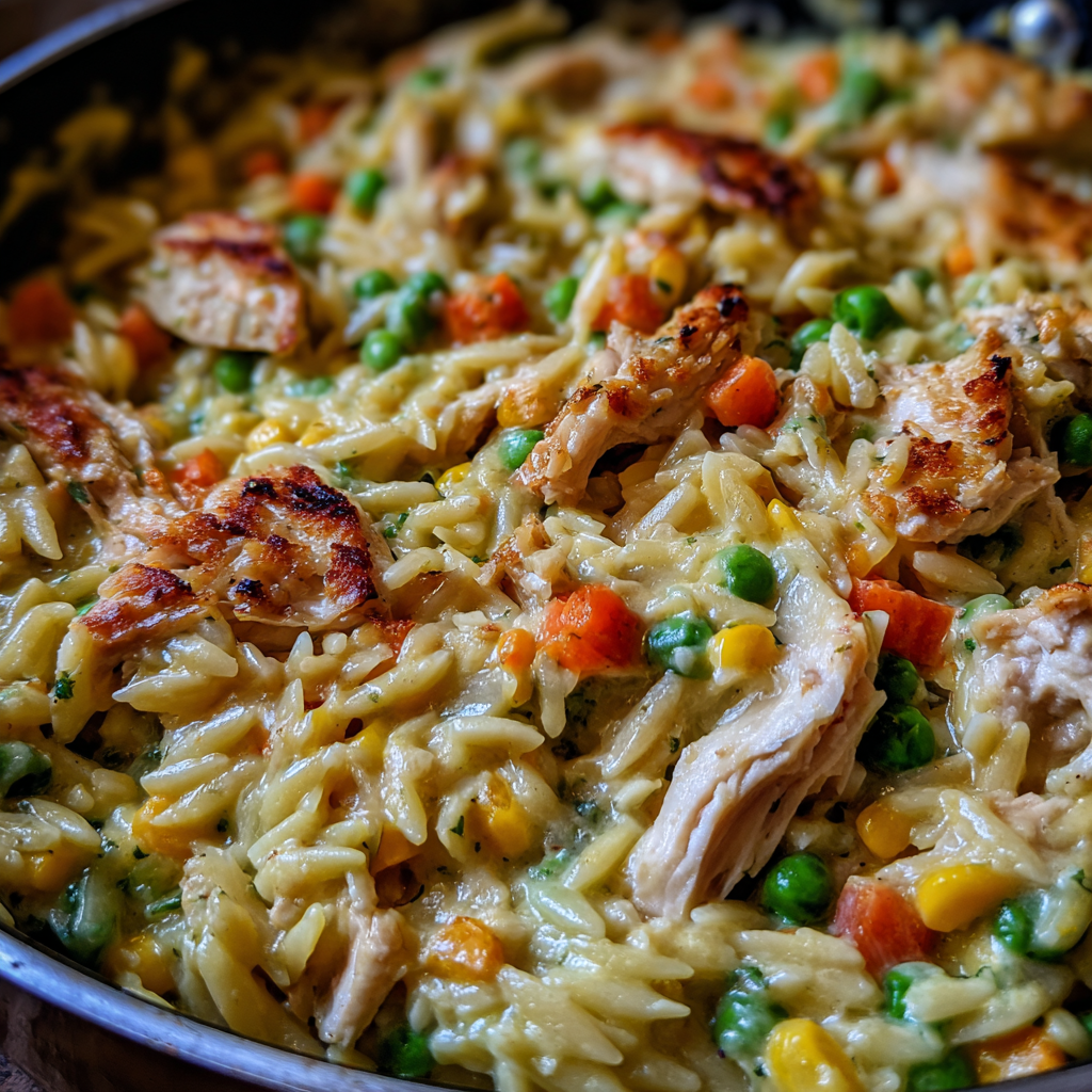 Creamy Chicken Pot Pie Orzo