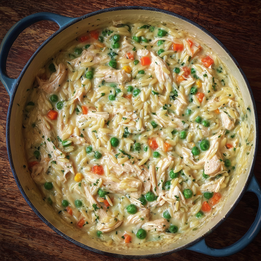 Creamy Chicken Pot Pie Orzo