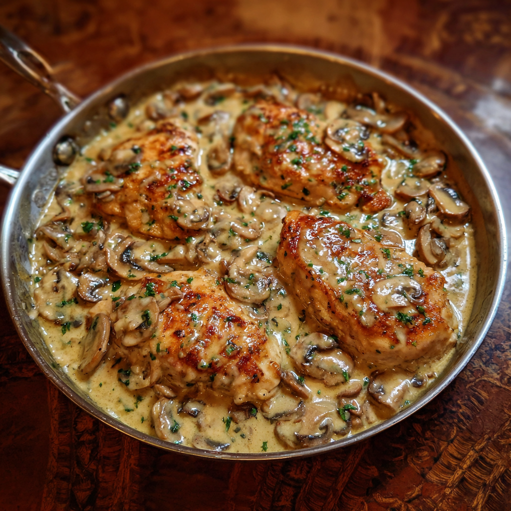 Creamy Mushroom Asiago Chicken
