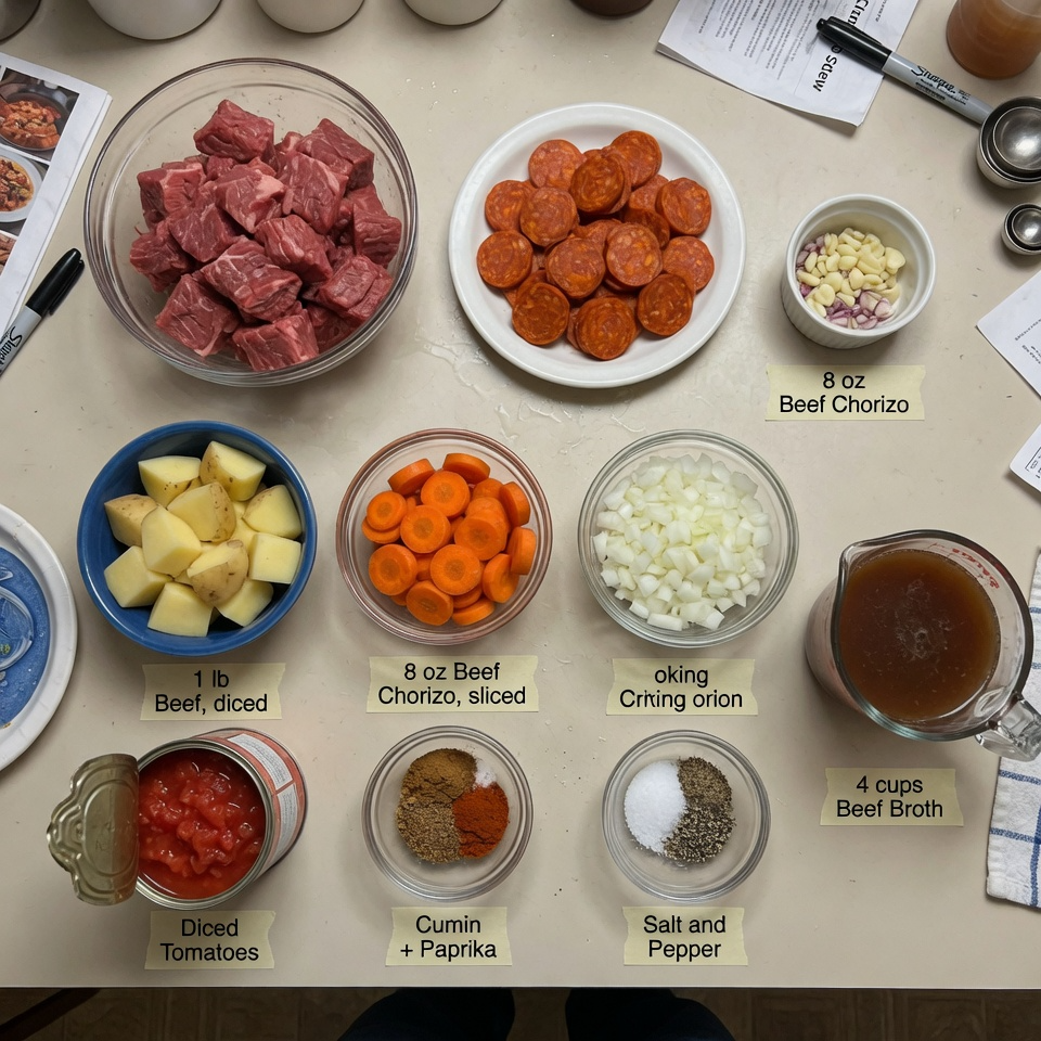 Crockpot Beef Chorizo Stew