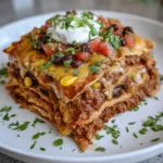 Crockpot Beef Enchilada Casserole