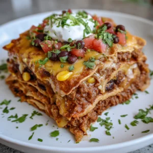 Crockpot Beef Enchilada Casserole
